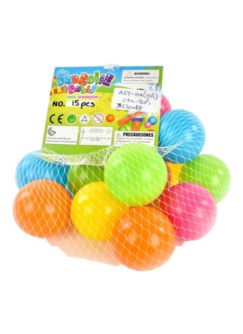 15-Piece Soft Ocean Pit Toy Balls Play Set Multicolored For Age Group 1+ Years