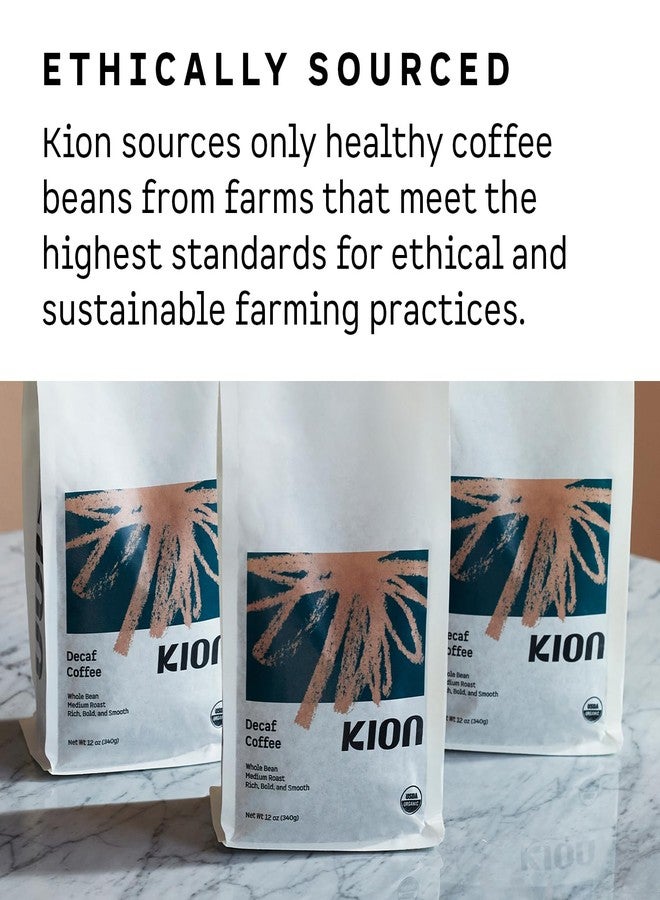 Kion Organic Decaf Whole Bean Coffee, Tested for Toxins, Ethically Sourced, Rich, Bold, and Smooth, Medium Roast 12 Oz (1 Pack) - Image 5
