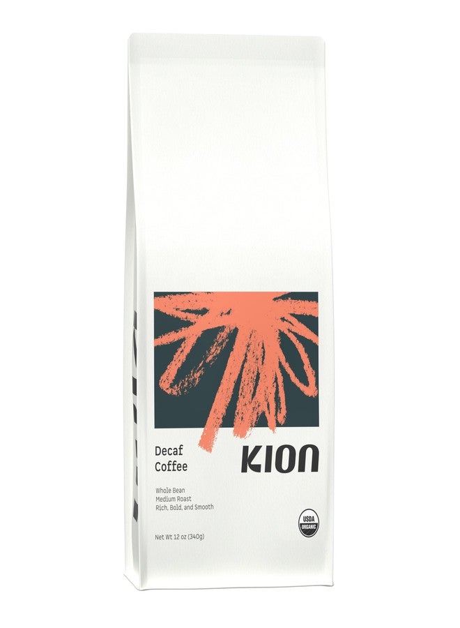 Kion Organic Decaf Whole Bean Coffee, Tested for Toxins, Ethically Sourced, Rich, Bold, and Smooth, Medium Roast 12 Oz (1 Pack) - Image 1