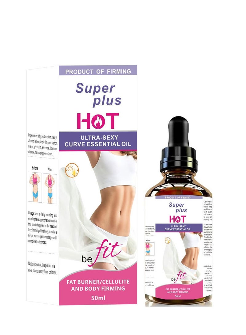 SUPERPLUS Anti Cellulite Massage Oil, 50ml | 100% Natural Cellulite Remover Oil for Thighs and Firming | Chemical Free Body Oil for Skin Tightening and to Reduce Stretch Marks - Image 1