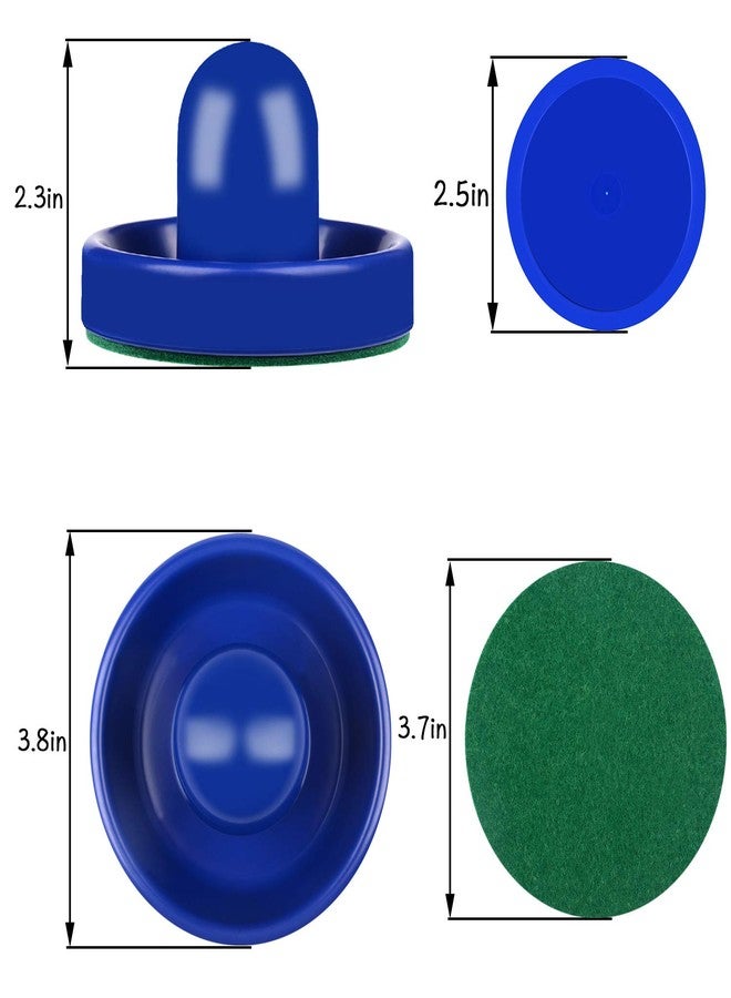 ONE250 Air Hockey Pushers and Blue Air Hockey Pucks, Goal Handles Paddles Replacement Accessories for Game Tables (4 Striker, 4 Puck Pack) (Blue & Blue) - Image 2