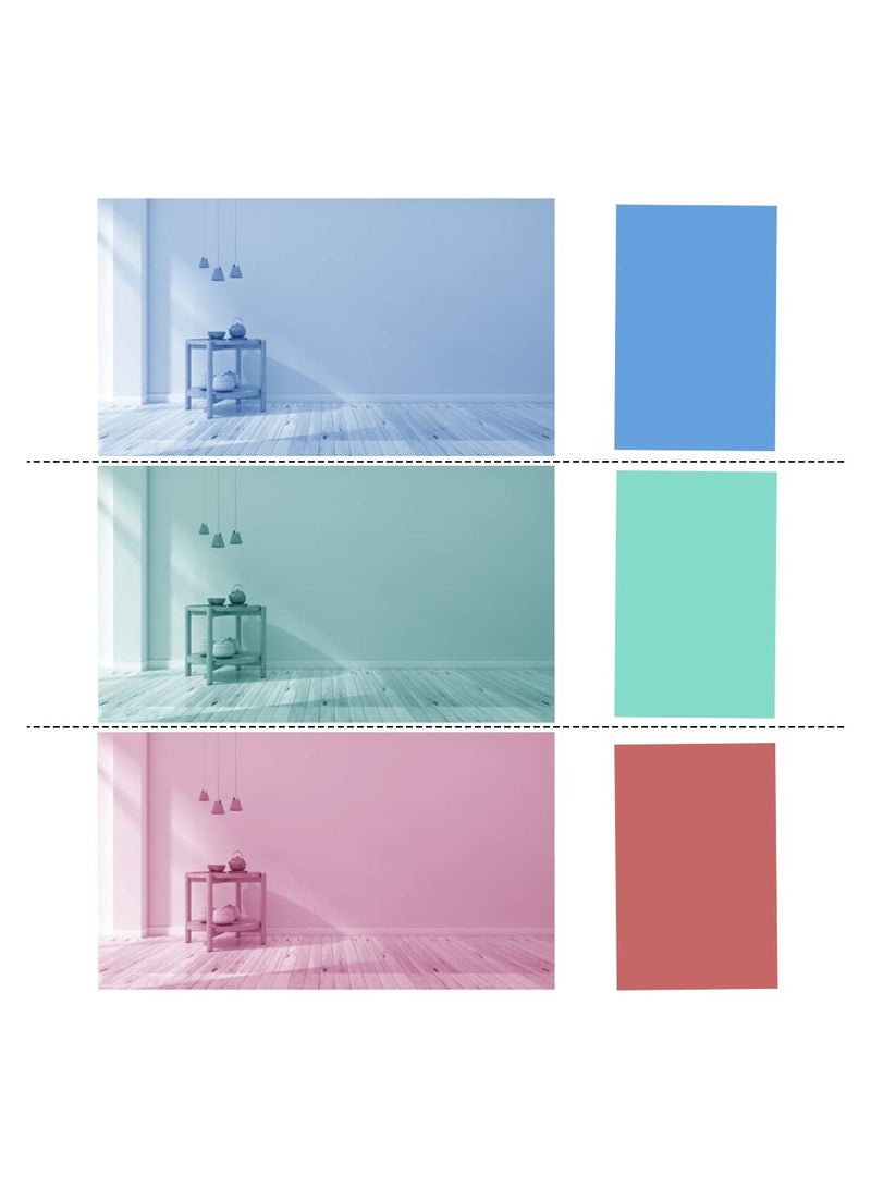 Correction Gel Light Filter, Lighting Color Filter Colored Overlays Transparency Color Film, Plastic Light Filters, for Photography Photo Studio Strobe Flash Led Video Light, 3 Colors(12 Pcs ) - Image 4