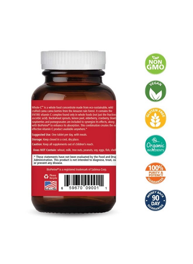 PURE ESSENCE LABS Wholec Whole Food Vitamin C Best Immune Support Organic & Nature Vitamins Immunity Booster & Dietary Supplements (30 Tablets) - Image 3