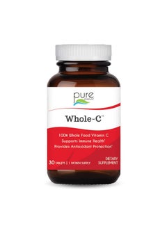 PURE ESSENCE LABS Wholec Whole Food Vitamin C Best Immune Support Organic & Nature Vitamins Immunity Booster & Dietary Supplements (30 Tablets)  - Image 1