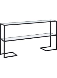 YINZUO YINZUO Console Table, 2 Designs 2 Size–One with Clear Glass and the Other with Marble Top, Lower Glass Shelf, Gold or Black Metal Frame, Entryway  - Image 4