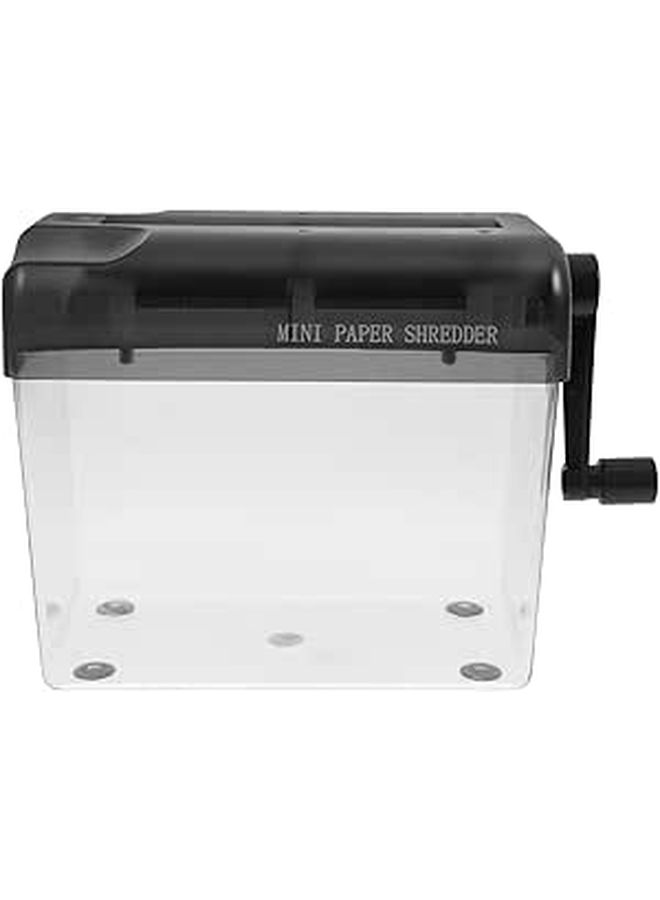 Manual Hand Shredder Portable Small Paper Shredder Black Desktop Office Document Cutter For Home School Use With Blades - Image 1
