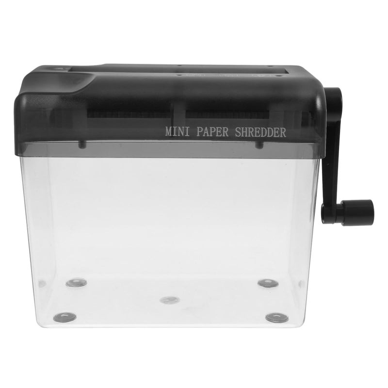 Manual Hand Shredder Portable Small Paper Shredder Black Desktop Office Document Cutter For Home School Use With Blades - Image 2
