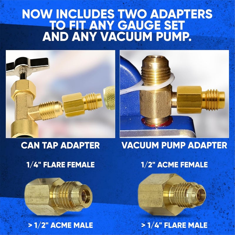 Lu-Hawk R134A Adapter Fitting Kit ( R134A Self-Sealing, and Single Puncture Can Taps, with Valve Core Removal Tool) - Image 5