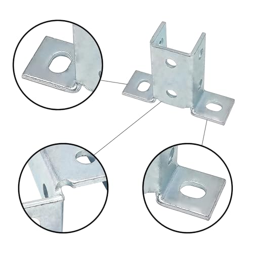 ASTAMOTOR 8 Hole Wing Shape 90 Degree Fitting Connector Bracket Braces Fit for 1/2" Bolt in 1 5/8" Strut Channel, 6 Pack - Image 3