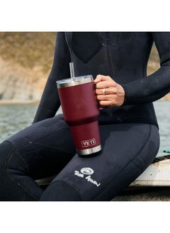 YETI YETI Rambler 35 oz Straw Mug, Vacuum Insulated, Stainless Steel, Wild Vine Red  - Image 2