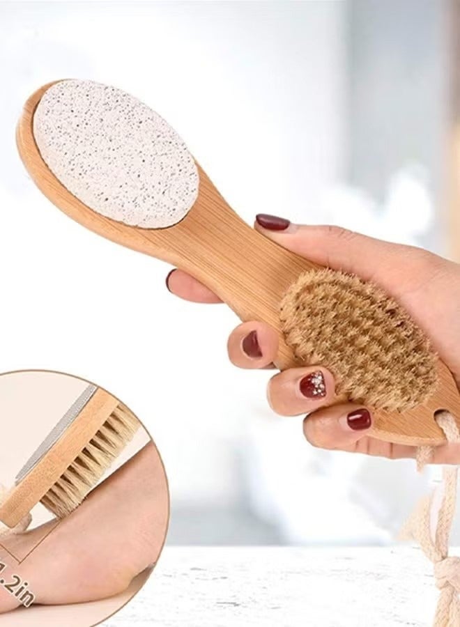 Feet Pedicure Scrubber Exfoliator Tools, Multi-purpose 4 in 1 Foot Pedicure Brush Pumice Stone, Scrubber & File for Soft Care, Foot File Callus Remover - Image 1
