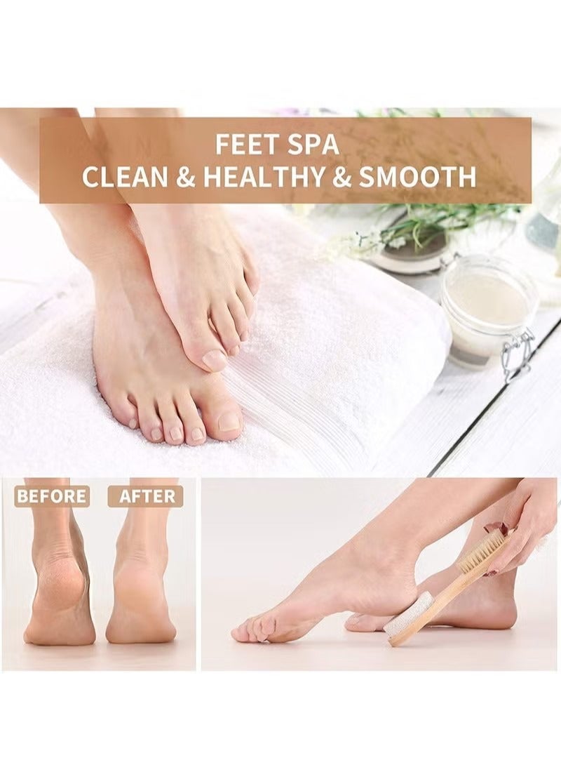 Feet Pedicure Scrubber Exfoliator Tools, Multi-purpose 4 in 1 Foot Pedicure Brush Pumice Stone, Scrubber & File for Soft Care, Foot File Callus Remover - Image 3