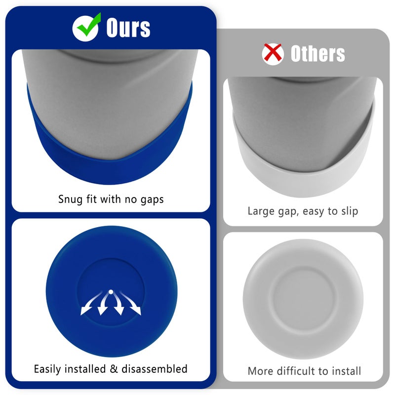 Mokoart Silicone Boot Compatible with Owala Kids Water Bottle 16/14 oz, Anti-Slip Rubber Bottom Protective Sleeve for Owala Kids FreeSip 16oz, Accessories for Owala Kids Flip 14oz (Blue) - Image 4