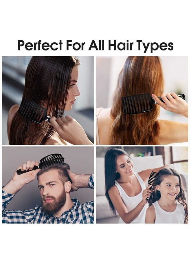 Bsisme Hair Brush, Curved Vented Brush Faster Blow Drying, Professional Curved Vent Styling Hair Brushes for Women, Men, Paddle Detangling Brush for Wet Dry Curly Thick Straight Hair - Image 5