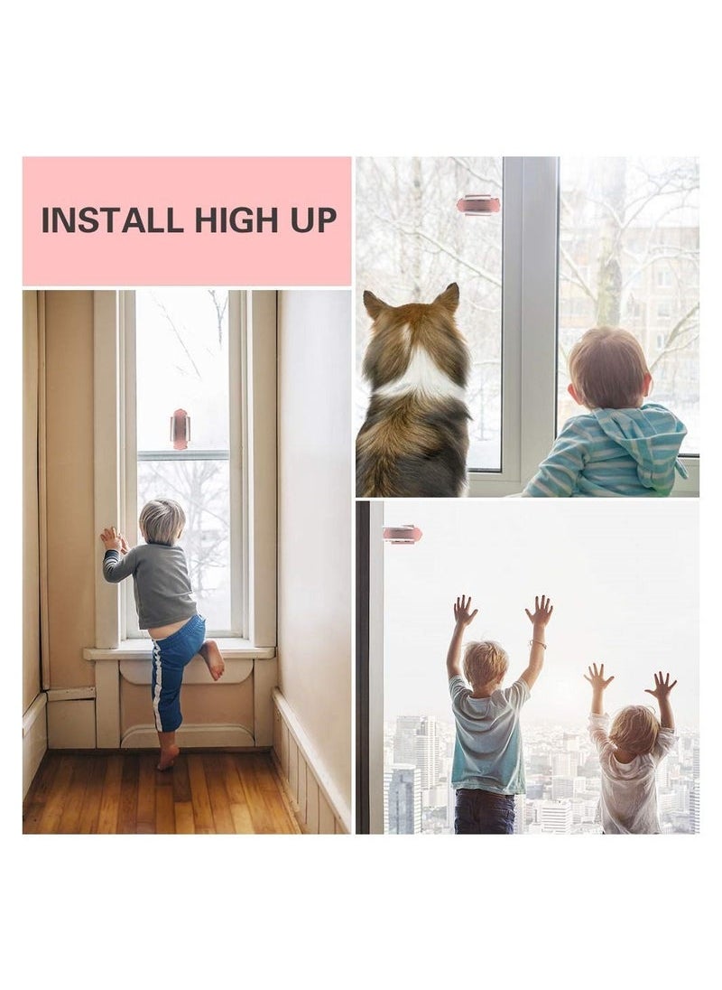 Gonice 4 Piece Child Safety Lock Sliding Glass Door Child Lock Window Stopper Sliding Screen Sliding Window Lock Balcony Closet Door  - Image 2