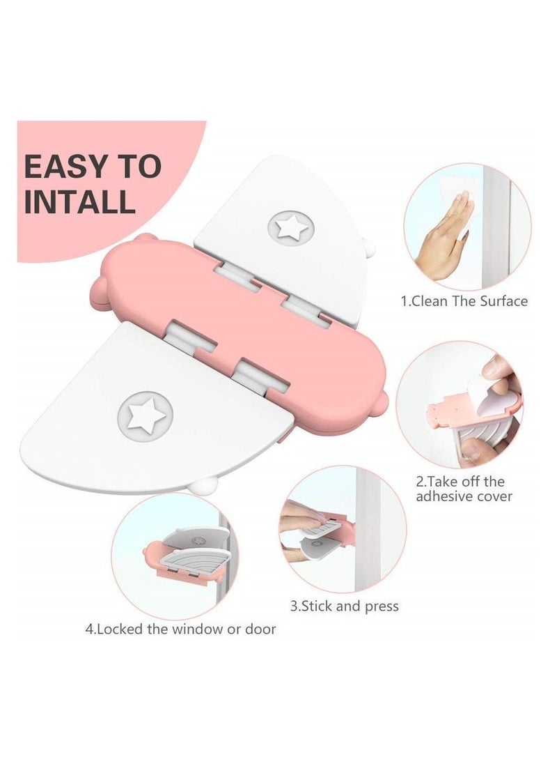 Gonice 4 Piece Child Safety Lock Sliding Glass Door Child Lock Window Stopper Sliding Screen Sliding Window Lock Balcony Closet Door  - Image 3