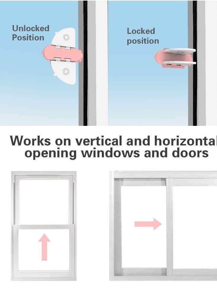 Gonice 4 Piece Child Safety Lock Sliding Glass Door Child Lock Window Stopper Sliding Screen Sliding Window Lock Balcony Closet Door  - Image 5