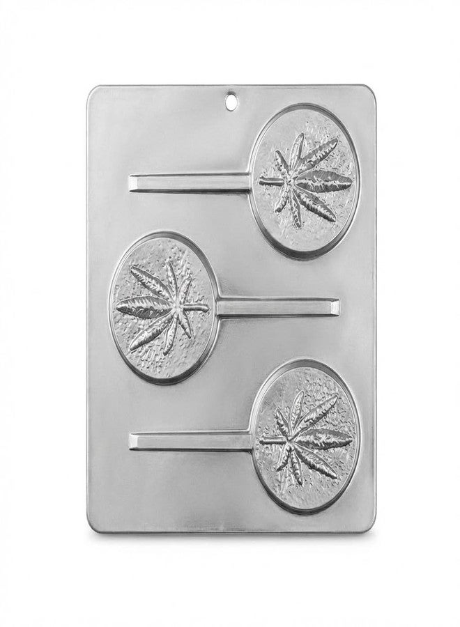 Lollipops Marijuana Leaf Pot Leaf Lollipop Chocolate Candy Mold 3427-3 Cavities, 3" Diameter - Image 3
