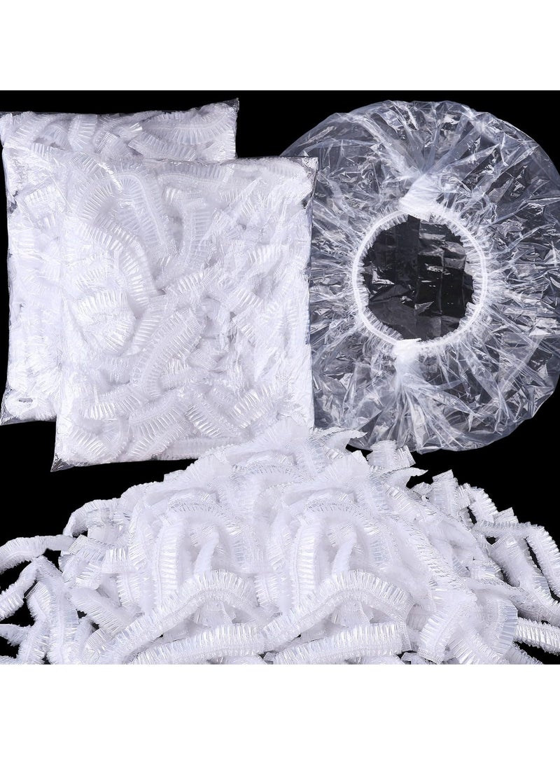 Shower Caps, 100PCS Large Thick Disposable Shower Caps, Bowl Covers, Clear Plastic Wrap for Women, Bath Caps for Hair Treatment - Image 1