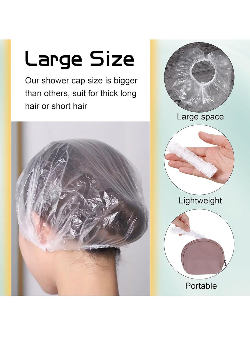 Shower Caps, 100PCS Large Thick Disposable Shower Caps, Bowl Covers, Clear Plastic Wrap for Women, Bath Caps for Hair Treatment - Image 5