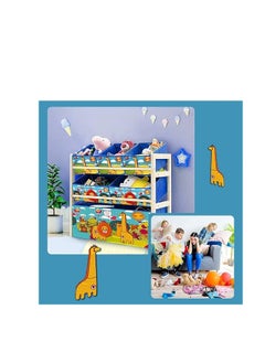 HotsUAE Toys Organizer Kids Toy Storage Organizer, 3-Tier Wooden Children Storage Rack with 6 Detachable Storage Bins Extra Large Capacity Bookshelf Bookcase for Playroom, Nursery and Kids Room Boys Girls  - Image 3