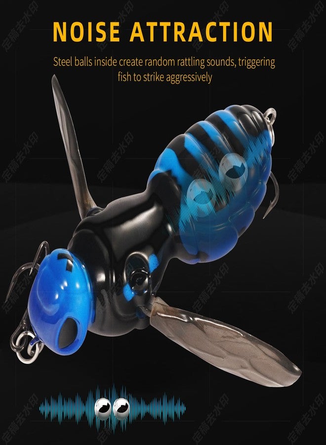 FONMANG Fishing Lures, 3-Piece Topwater Lures for Bass, Walleye, and Pike, 2025 New Wasp-Style Top Water Crawler for Freshwater & Saltwater Fishing, 2.6in, 15g,3Plated Color - Image 3