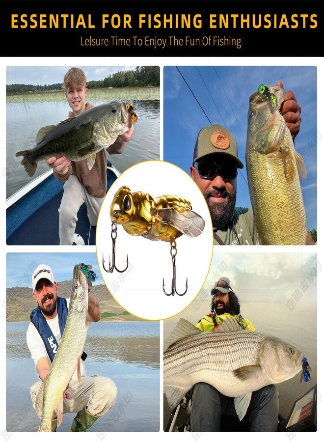 FONMANG Fishing Lures, 3-Piece Topwater Lures for Bass, Walleye, and Pike, 2025 New Wasp-Style Top Water Crawler for Freshwater & Saltwater Fishing, 2.6in, 15g,3Plated Color - Image 5