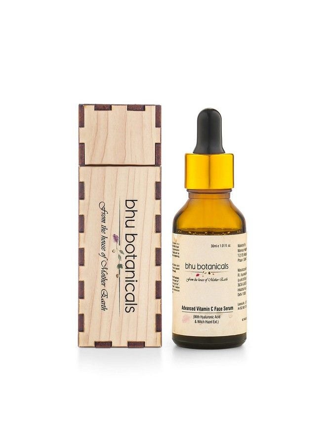 bhu botanicals 5% Advanced Vitamin C Face Serum For Daily Use Highly Stable & Effective For Skin Brightening & Glow With Hyaluronic Acid & Witch Hazel Extract For All Skin 100% Sulphate Paraben & Cruelty Free 30Ml  - Image 2