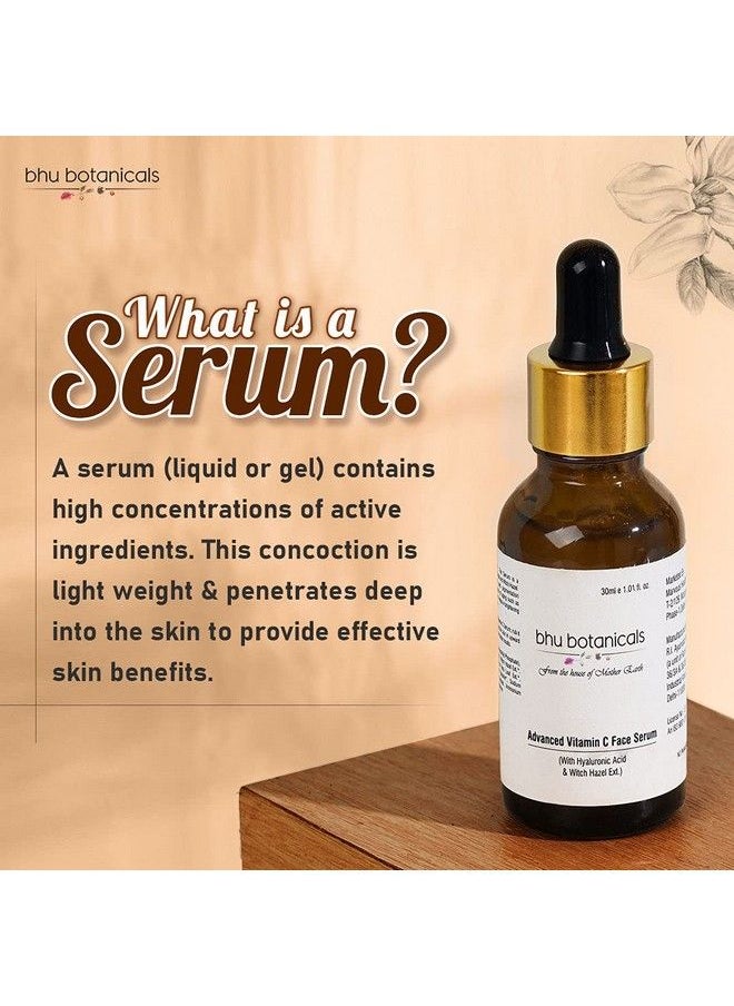bhu botanicals 5% Advanced Vitamin C Face Serum For Daily Use Highly Stable & Effective For Skin Brightening & Glow With Hyaluronic Acid & Witch Hazel Extract For All Skin 100% Sulphate Paraben & Cruelty Free 30Ml  - Image 3