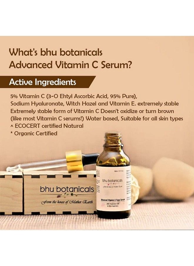 bhu botanicals 5% Advanced Vitamin C Face Serum For Daily Use Highly Stable & Effective For Skin Brightening & Glow With Hyaluronic Acid & Witch Hazel Extract For All Skin 100% Sulphate Paraben & Cruelty Free 30Ml  - Image 5