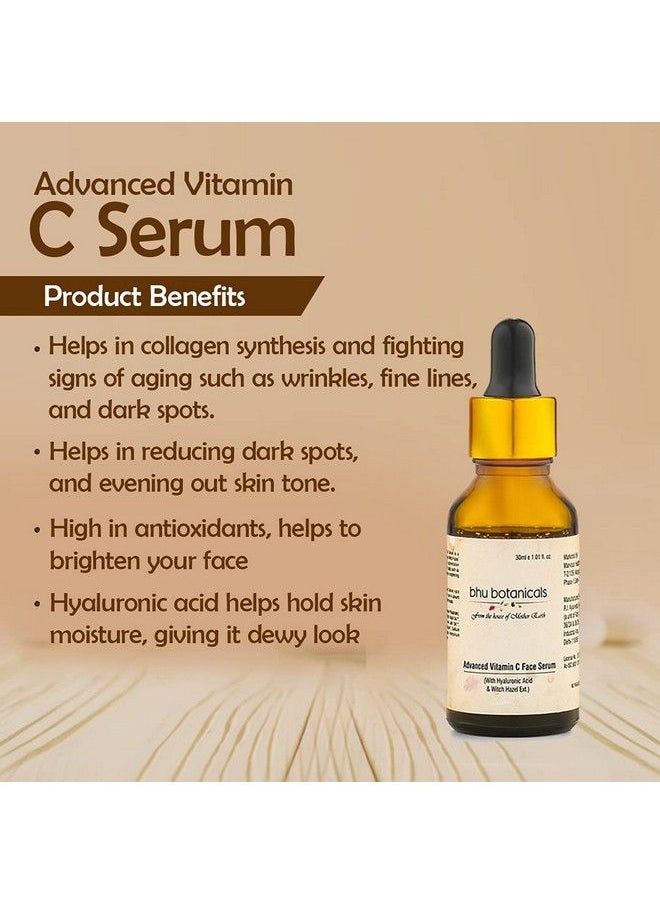 bhu botanicals 5% Advanced Vitamin C Face Serum For Daily Use Highly Stable & Effective For Skin Brightening & Glow With Hyaluronic Acid & Witch Hazel Extract For All Skin 100% Sulphate Paraben & Cruelty Free 30Ml  - Image 4
