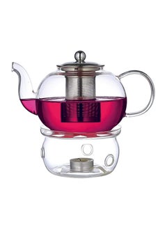 BLACKSTONE Borosilicate Glass Tea Pot with Base Stainless Steel Infuser & Lid - 1L  - Image 1