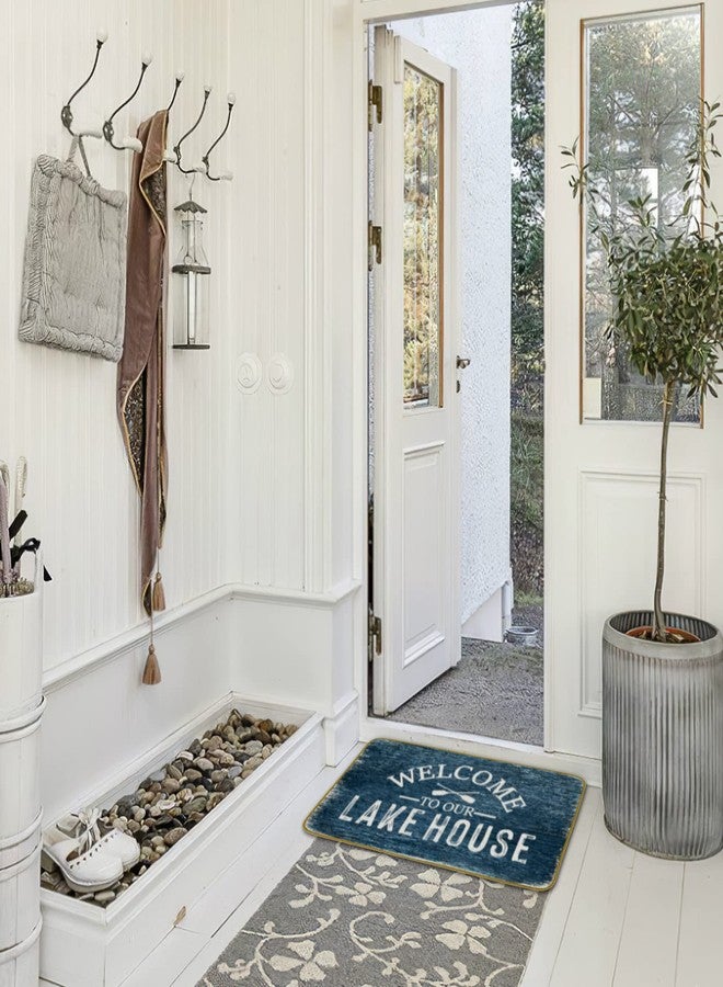 Burosev Welcome to Our Lake House Decorative Doormat, Lake House Floor Mat, Rustic Welcome to Our Lake House Farmhouse Decor for Home Indoor Outdoor Front Porch Door Mat (17 x 30 Inch) - Image 2