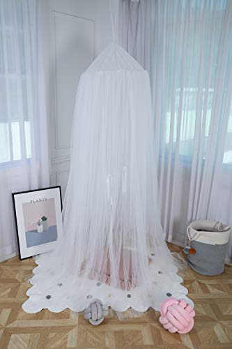Shyneer Kids Bed Canopy,Princess Hanging Mosquito Net for Baby Crib Nook Castle Nursery for Kid's Room Decor,White - Image 4