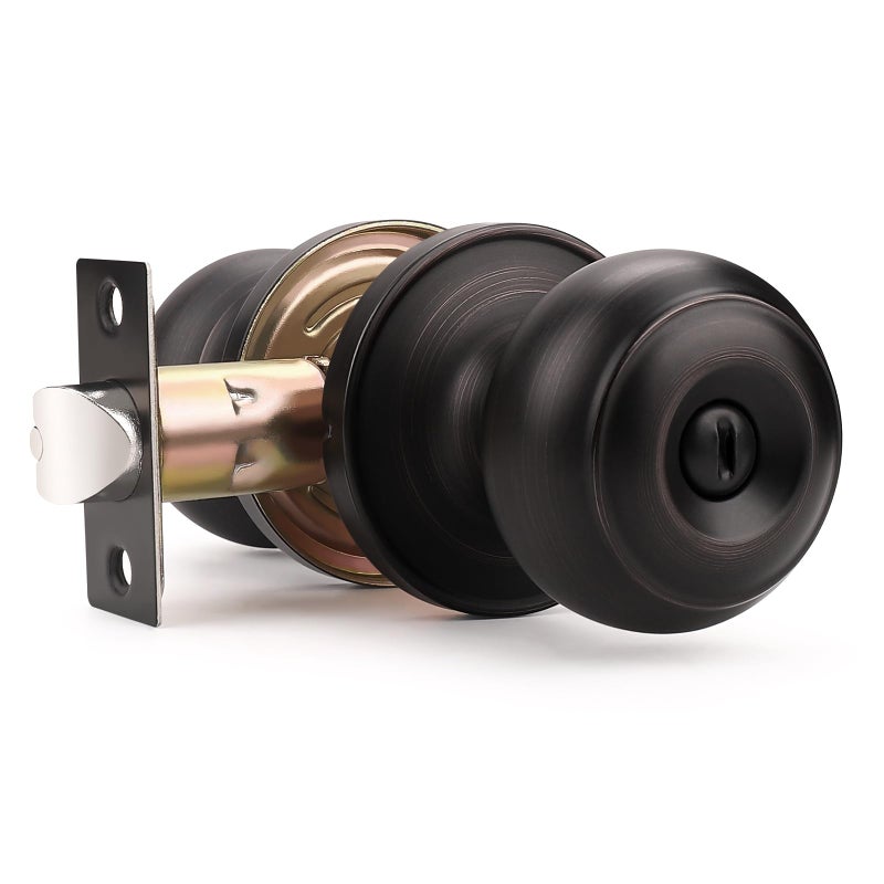 Probrico 8 Pack Interior Door Knobs Bathroom Bedroom Privacy Keyless Door Lock Lockset in Oil Rubbed Bronze