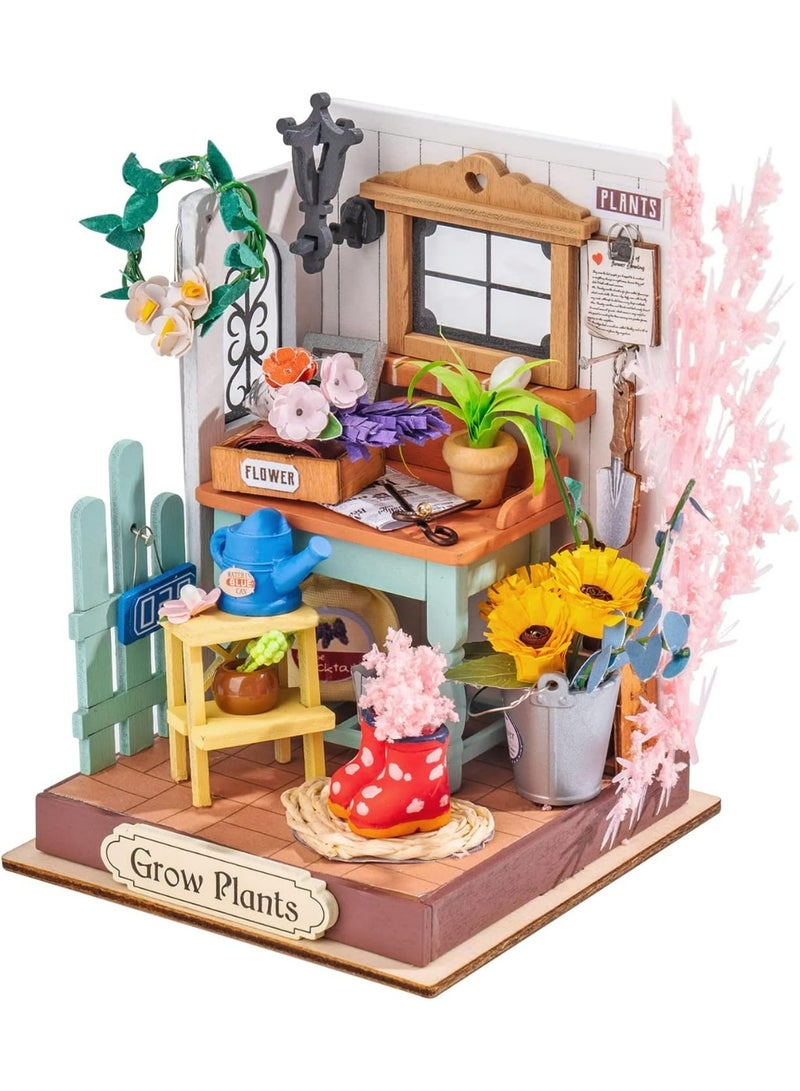 Robotime Rolife DIY Wood Crafts DS030 Dreaming Terrace Garden Miniature Dollhouse Puzzles Perfect for Home Decor & Creative Gift, Ideal for Bedroom, Kitchen, or Living Room, Festive Home Accent, Detailed Craftsmanship - Image 1