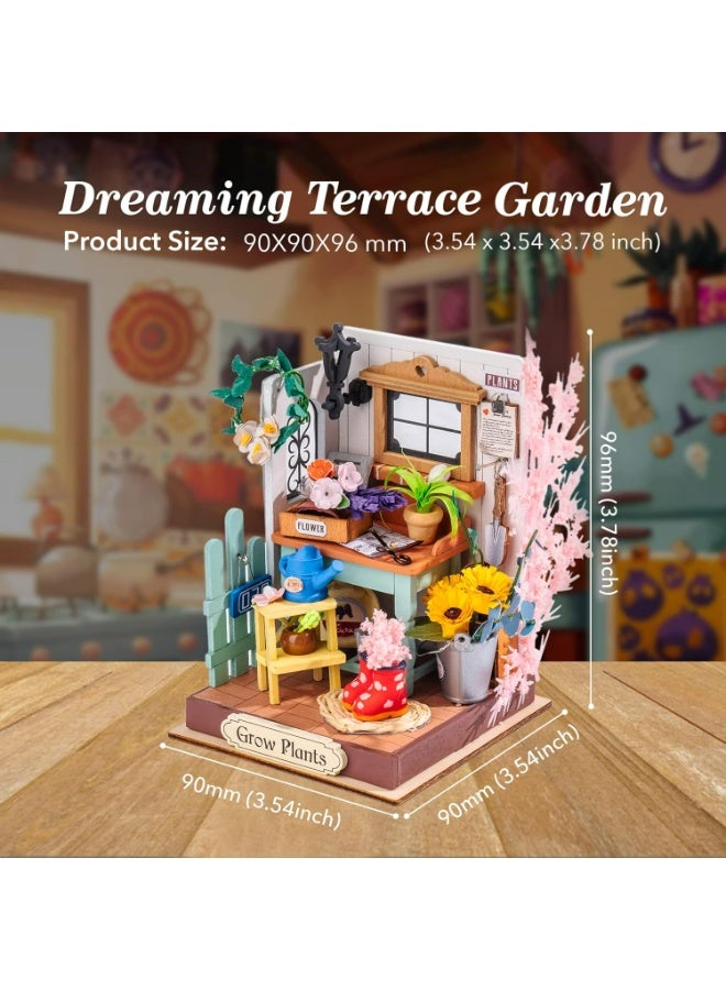 Robotime Rolife DIY Wood Crafts DS030 Dreaming Terrace Garden Miniature Dollhouse Puzzles Perfect for Home Decor & Creative Gift, Ideal for Bedroom, Kitchen, or Living Room, Festive Home Accent, Detailed Craftsmanship - Image 5