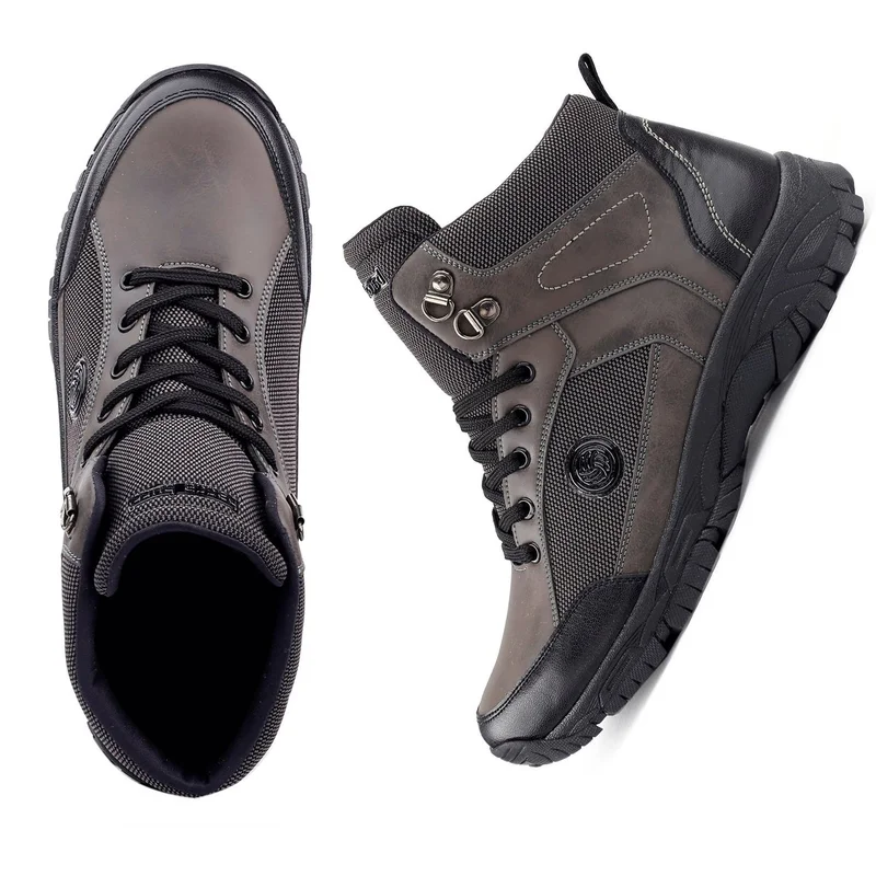 Bacca Bucci Grey Hike 5 Eye Lightweight Mountaineering Boots for Men | Best Price UAE