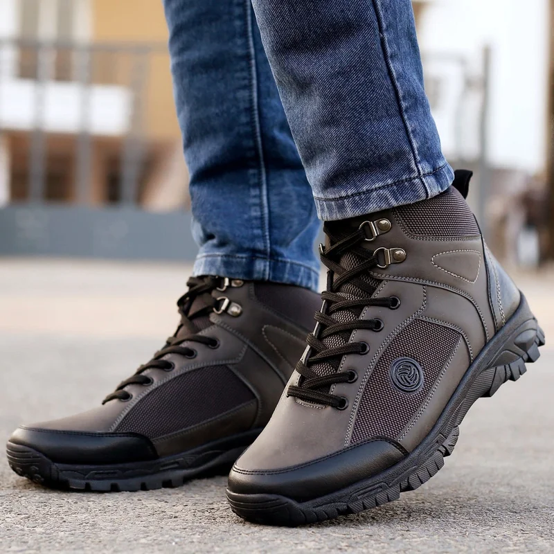 Bacca Bucci Grey Hike 5 Eye Lightweight Mountaineering Boots for Men | Best Price UAE