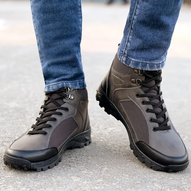 Bacca Bucci Grey Hike 5 Eye Lightweight Mountaineering Boots for Men | Best Price UAE