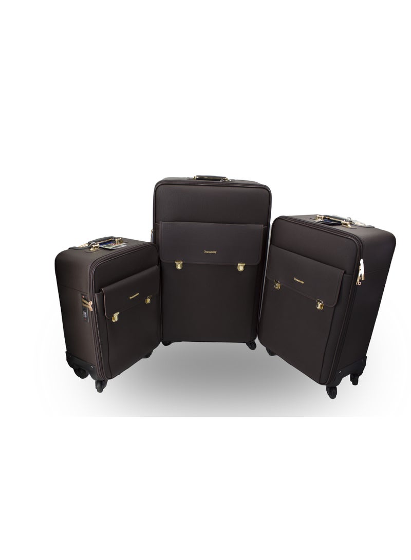 Prosperity 【Luxury Faux Leather】Executive Travel Collection Luggage | TSA Lock | 360° Spinner Wheels | Gold Hardware | 20"/24"/28" - Image 1