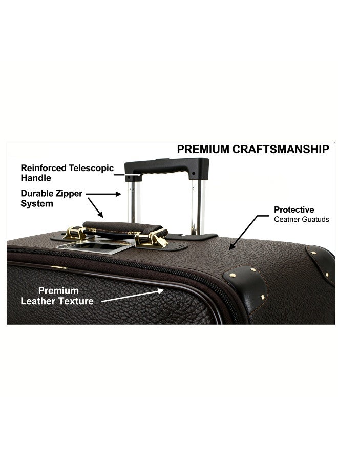 Prosperity 【Luxury Faux Leather】Executive Travel Collection Luggage | TSA Lock | 360° Spinner Wheels | Gold Hardware | 20"/24"/28" - Image 5