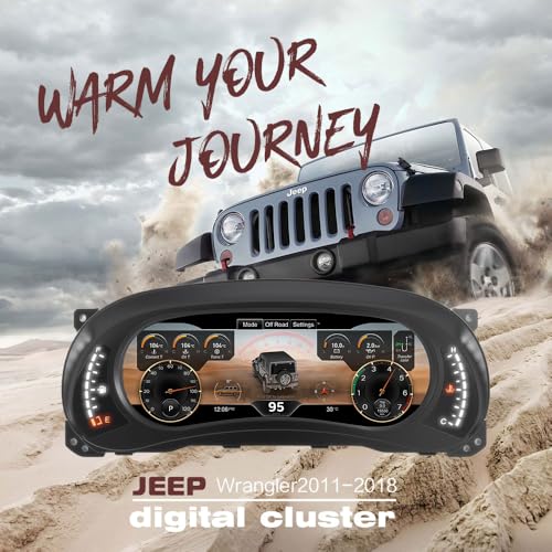 ASVEGE 12.3 inch Digital Dash Instrument Cluster for 2011 2012 2013 2014 2015 2016 2017 Jeep Wrangler JK Car Odometer Virtual Cockpit Dashboard SpeedMeter Plug&Play,Non-Destructive Install,OTA Upgrade - Image 3