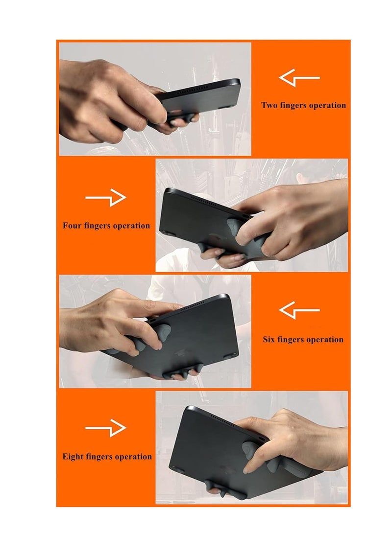 Mobile PUBG Game Controller For Ipad Tablet, Six Finger Gamepad Joystick Continuous Click, Sensitive Shoot Aim Grip Trigger Switches Joystick - Image 4