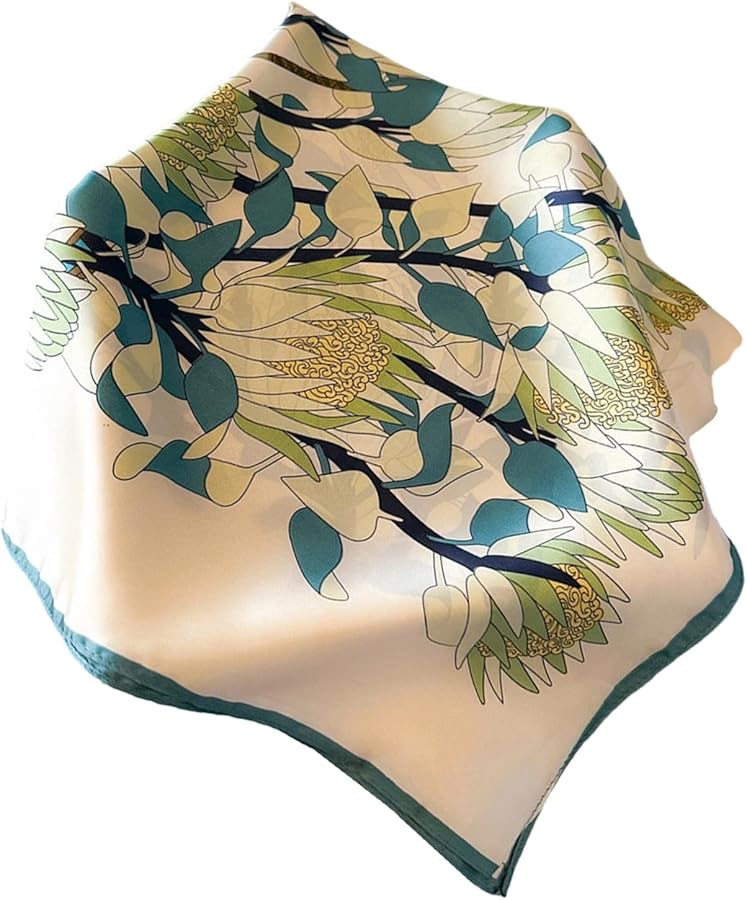 Fj9002 Color Large Square Scarf Silk Feeling Multifunctional Head Neck Hijab Unisex - Image 1