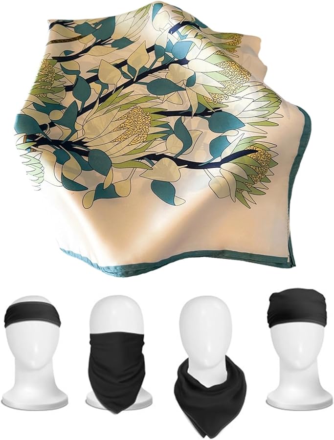 Fj9002 Color Large Square Scarf Silk Feeling Multifunctional Head Neck Hijab Unisex - Image 3