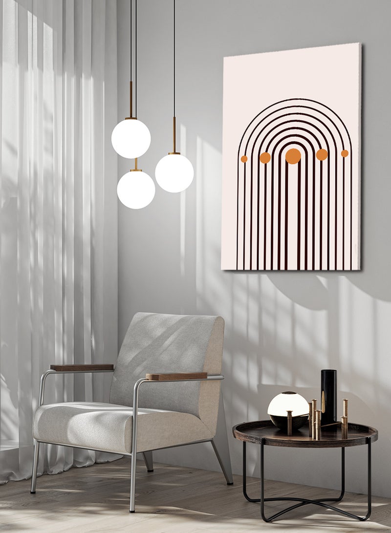 لوحة كانفاس على إطار خشبي بتصميم نمط بوهيمي لقوس قزح - Image 1