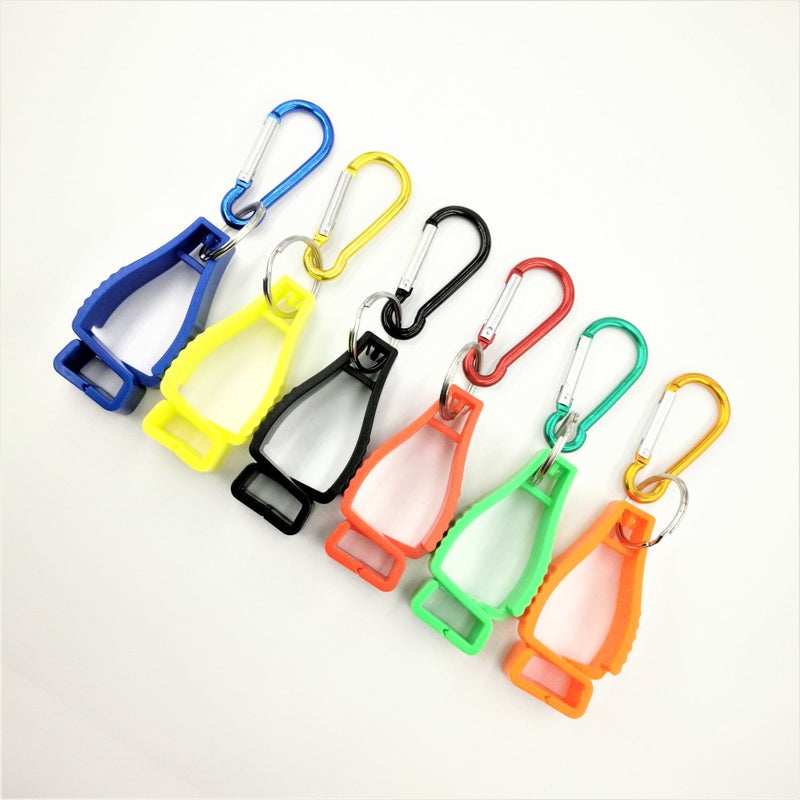 [Factory Outlet] metal buckle gloves clip storage gloves anti-lost hot-selling Sky Blue