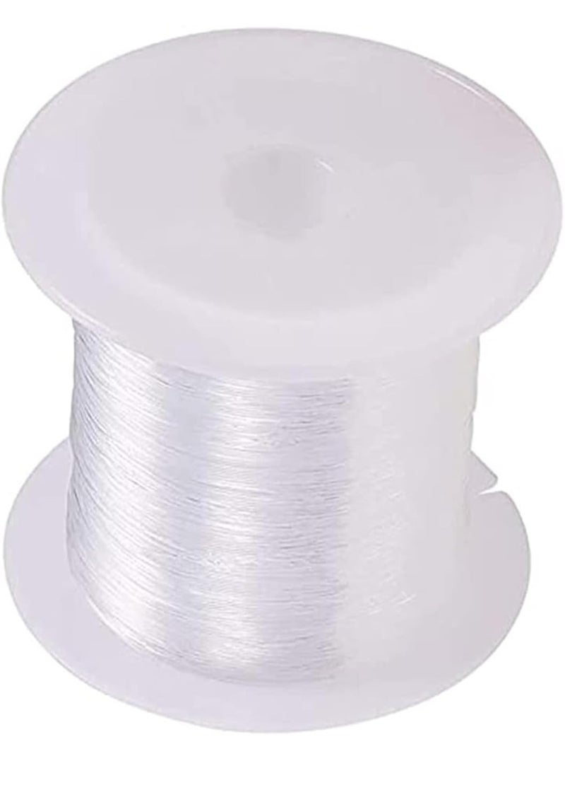 Lai Lai Beading Cord1 Spool NonElastic Transparent White Nylon Plastic Beading Cords for Jewellery Making 08mm Craft MakingBeadingHanging Decorations QuiltingDIYSewing Embroidery1 Count - Image 1