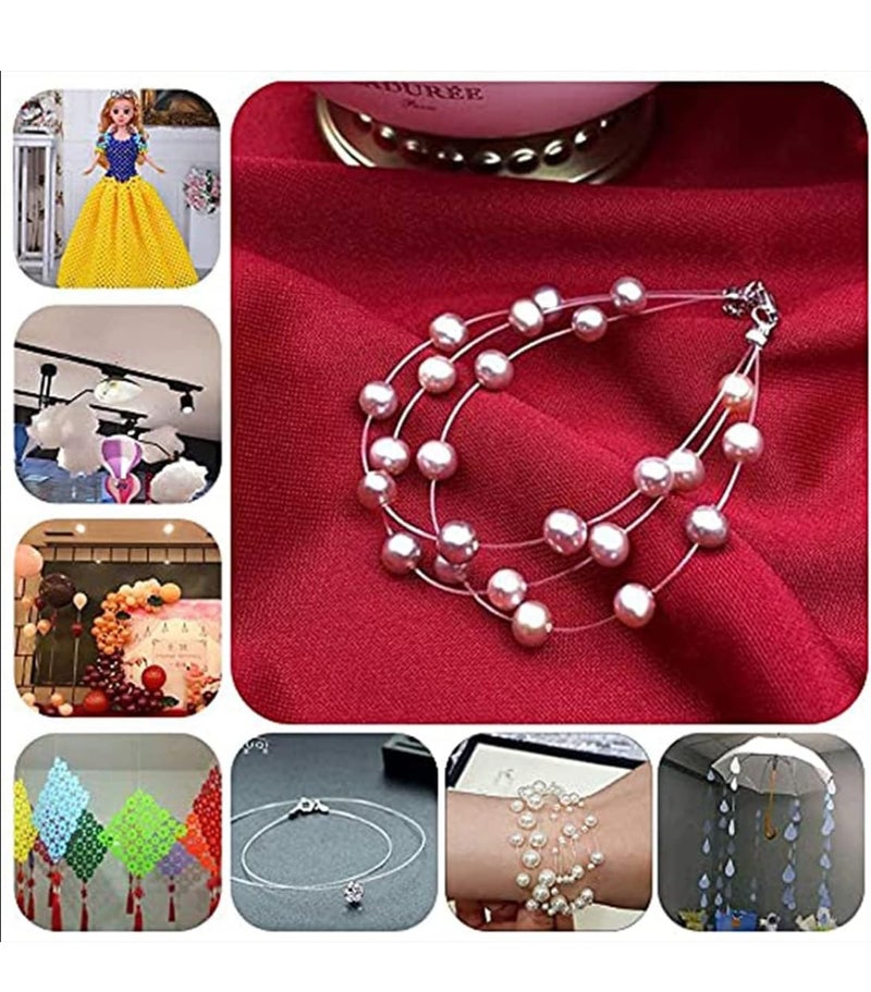 Lai Lai Beading Cord1 Spool NonElastic Transparent White Nylon Plastic Beading Cords for Jewellery Making 08mm Craft MakingBeadingHanging Decorations QuiltingDIYSewing Embroidery1 Count - Image 2